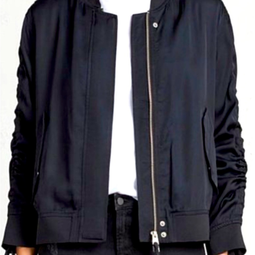 All Saints Black Bomber Jacket
